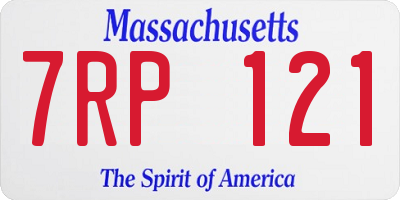 MA license plate 7RP121