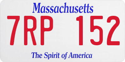 MA license plate 7RP152