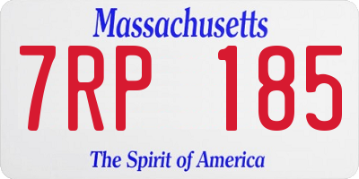 MA license plate 7RP185