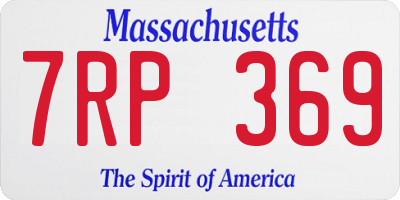MA license plate 7RP369