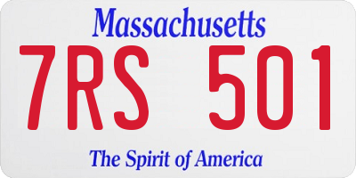 MA license plate 7RS501