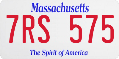 MA license plate 7RS575