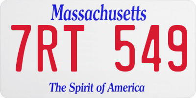 MA license plate 7RT549