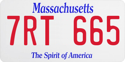 MA license plate 7RT665