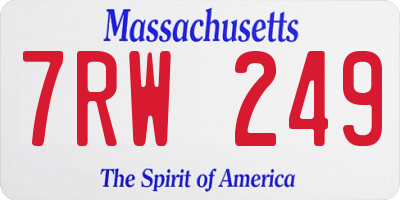 MA license plate 7RW249