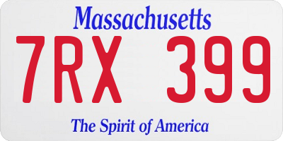 MA license plate 7RX399