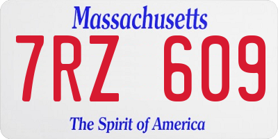 MA license plate 7RZ609