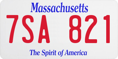 MA license plate 7SA821