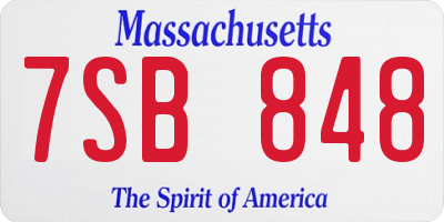 MA license plate 7SB848