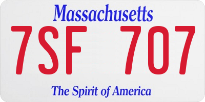 MA license plate 7SF707