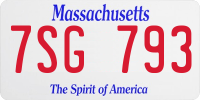MA license plate 7SG793