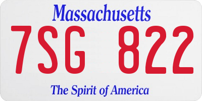 MA license plate 7SG822