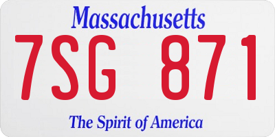 MA license plate 7SG871
