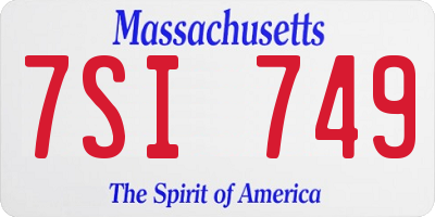 MA license plate 7SI749