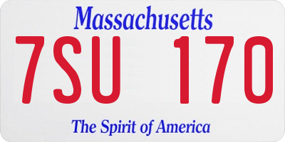 MA license plate 7SU170