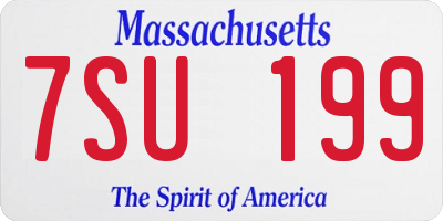 MA license plate 7SU199