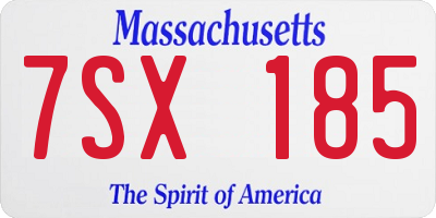 MA license plate 7SX185