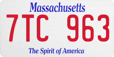 MA license plate 7TC963