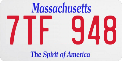 MA license plate 7TF948