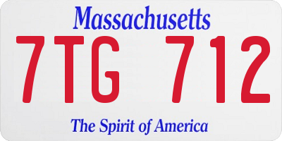 MA license plate 7TG712