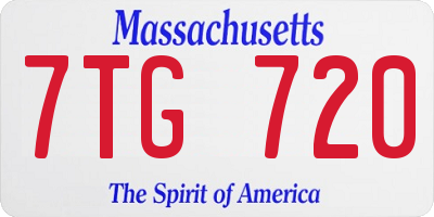 MA license plate 7TG720