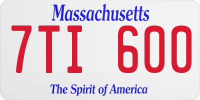 MA license plate 7TI600