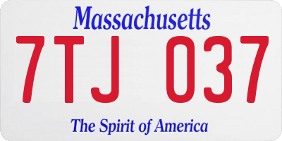 MA license plate 7TJ037