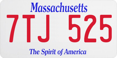 MA license plate 7TJ525