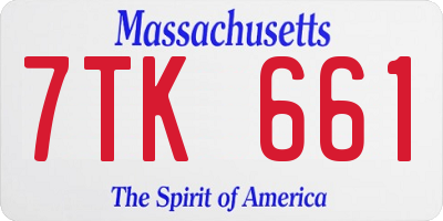 MA license plate 7TK661