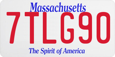 MA license plate 7TLG90