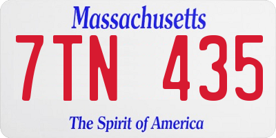 MA license plate 7TN435