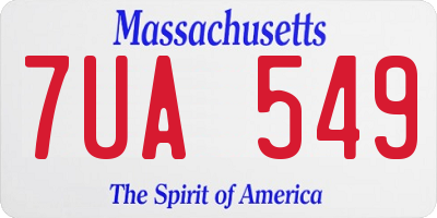 MA license plate 7UA549
