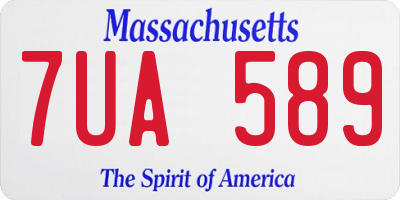 MA license plate 7UA589