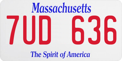 MA license plate 7UD636