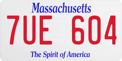 MA license plate 7UE604