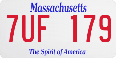 MA license plate 7UF179