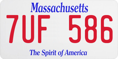 MA license plate 7UF586
