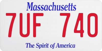 MA license plate 7UF740