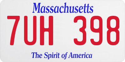 MA license plate 7UH398