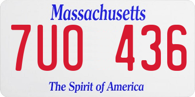 MA license plate 7UO436