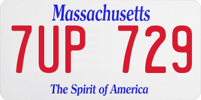 MA license plate 7UP729
