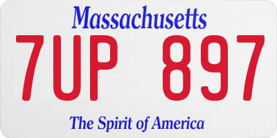 MA license plate 7UP897