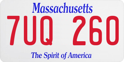 MA license plate 7UQ260