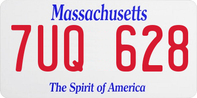 MA license plate 7UQ628