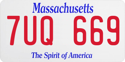 MA license plate 7UQ669