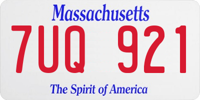 MA license plate 7UQ921