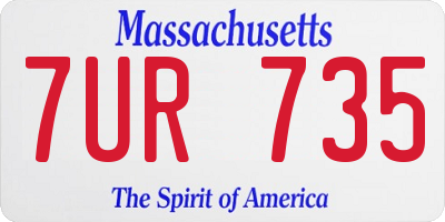 MA license plate 7UR735