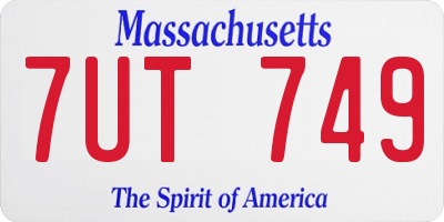 MA license plate 7UT749