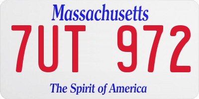MA license plate 7UT972