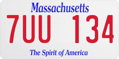 MA license plate 7UU134